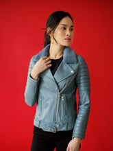 Load image into Gallery viewer, Ribbed Sleeve Leather Jacket