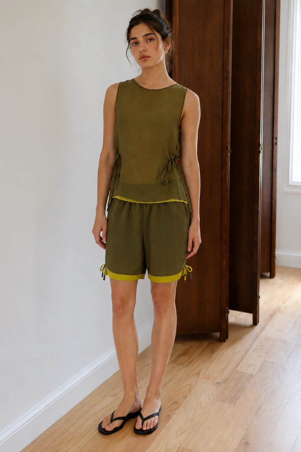 Silk Georgette Contrast Short