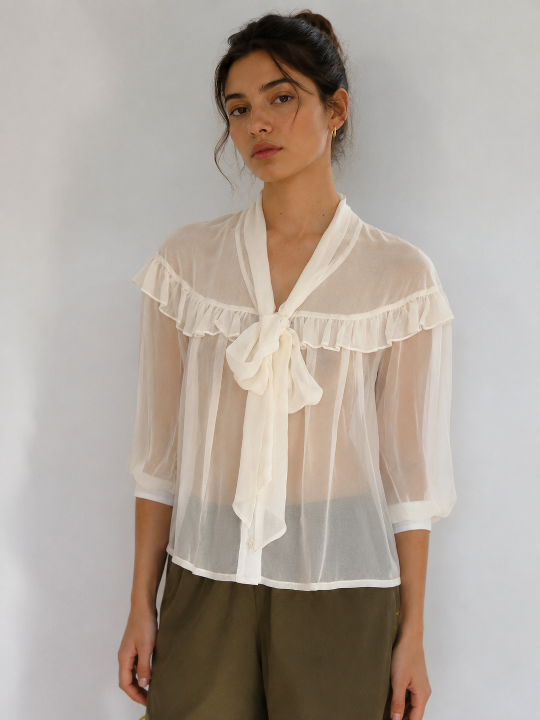 Silk Chiffon Tie-Shirt