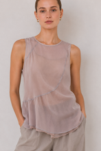 Load image into Gallery viewer, Draped Contrast Silk Chiffon Top
