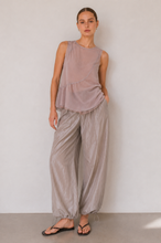 Load image into Gallery viewer, Draped Contrast Silk Chiffon Top
