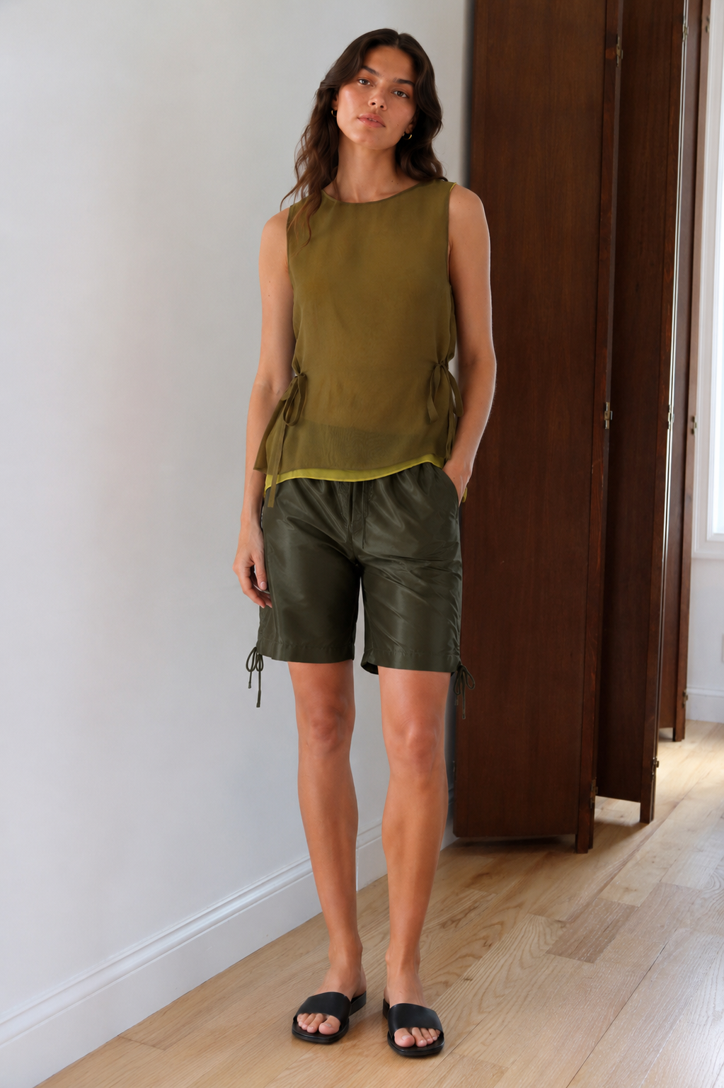 Hunter Green Silk Taffeta Short