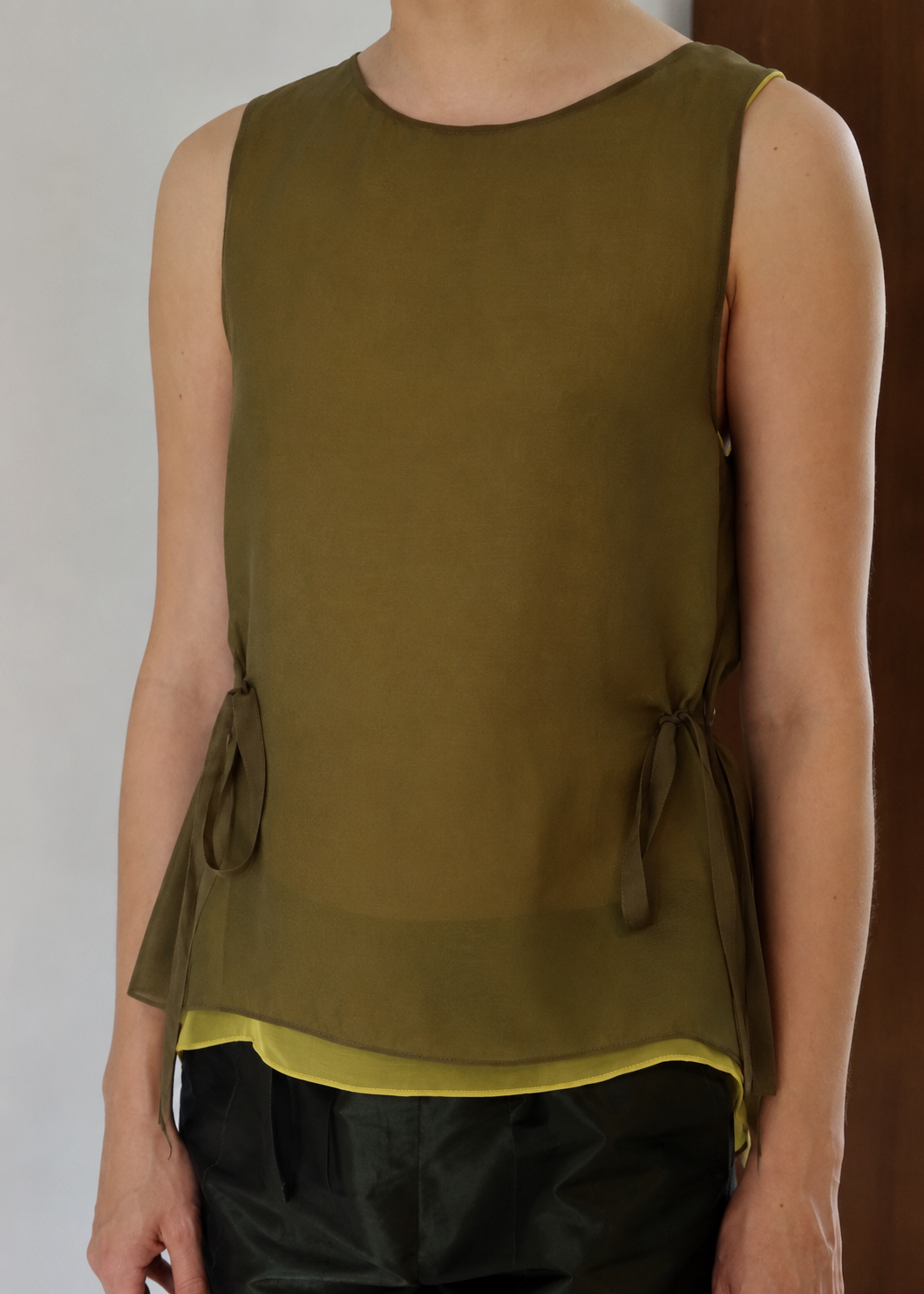 Side Tie Chiffon Top