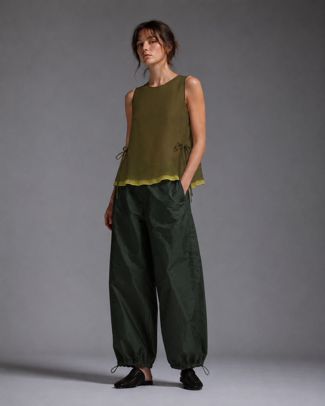 Side Tie Chiffon Top