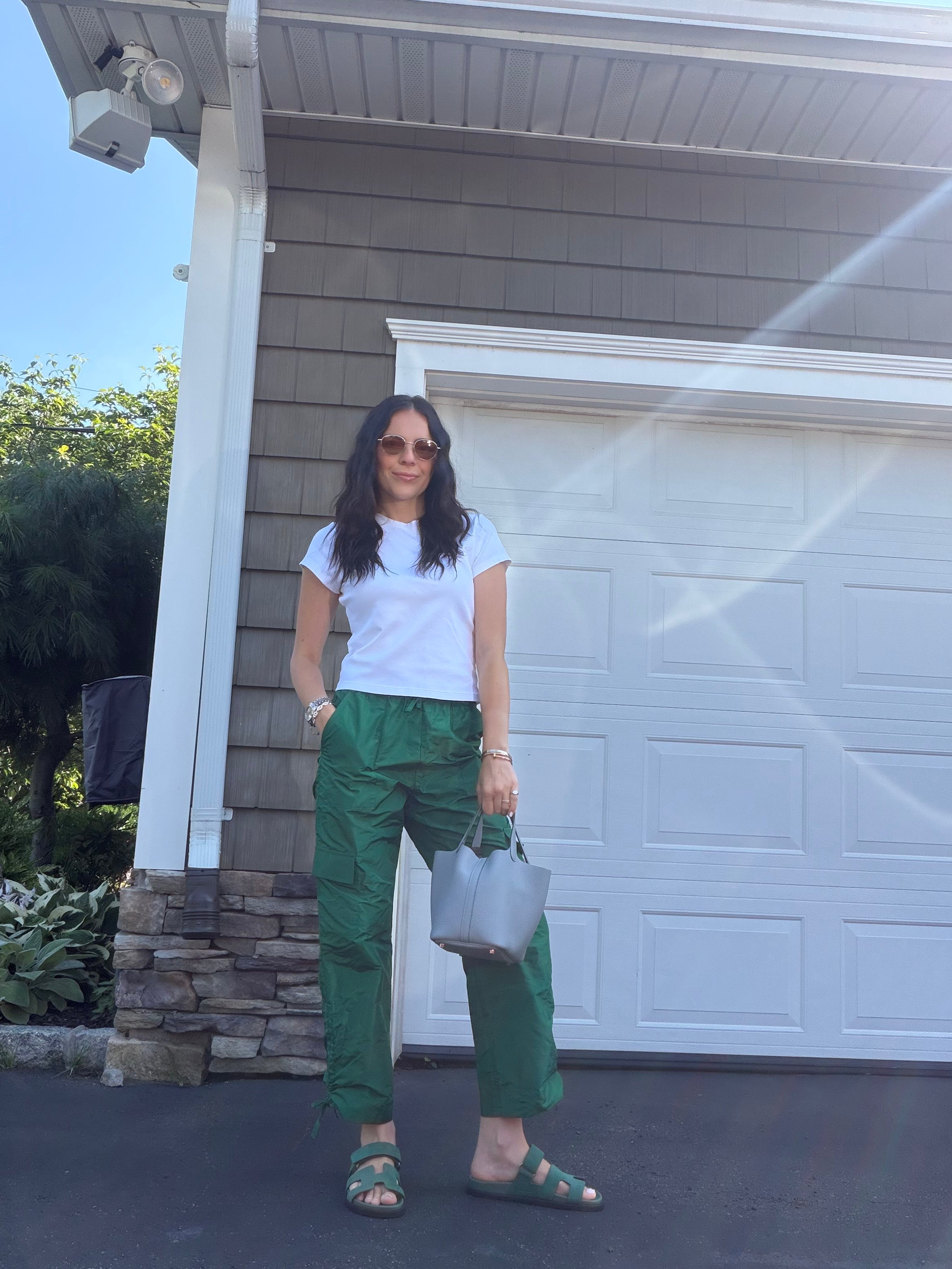 Green Silk Taffeta Pant