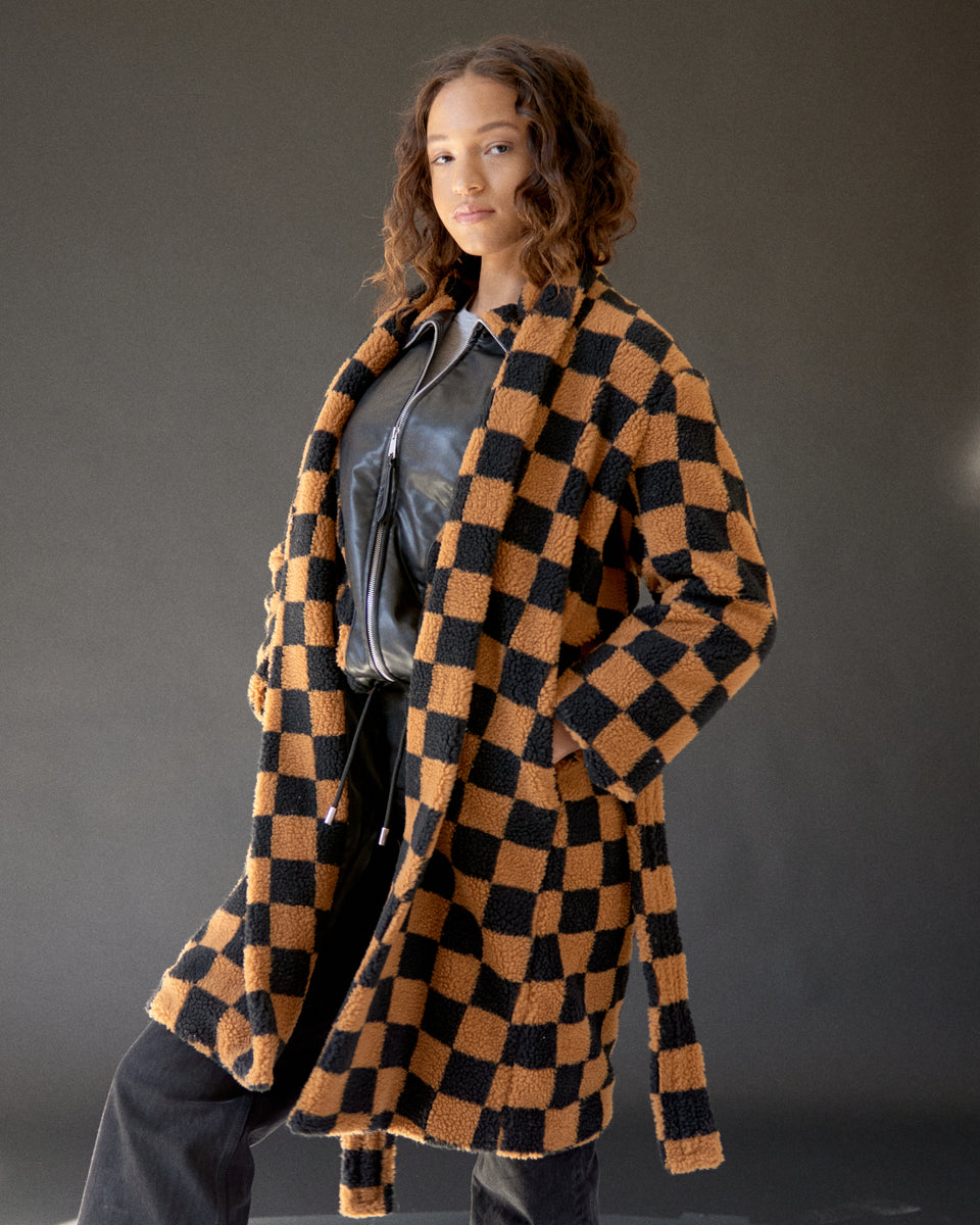 Checkered Robe Coat – Sipos New York