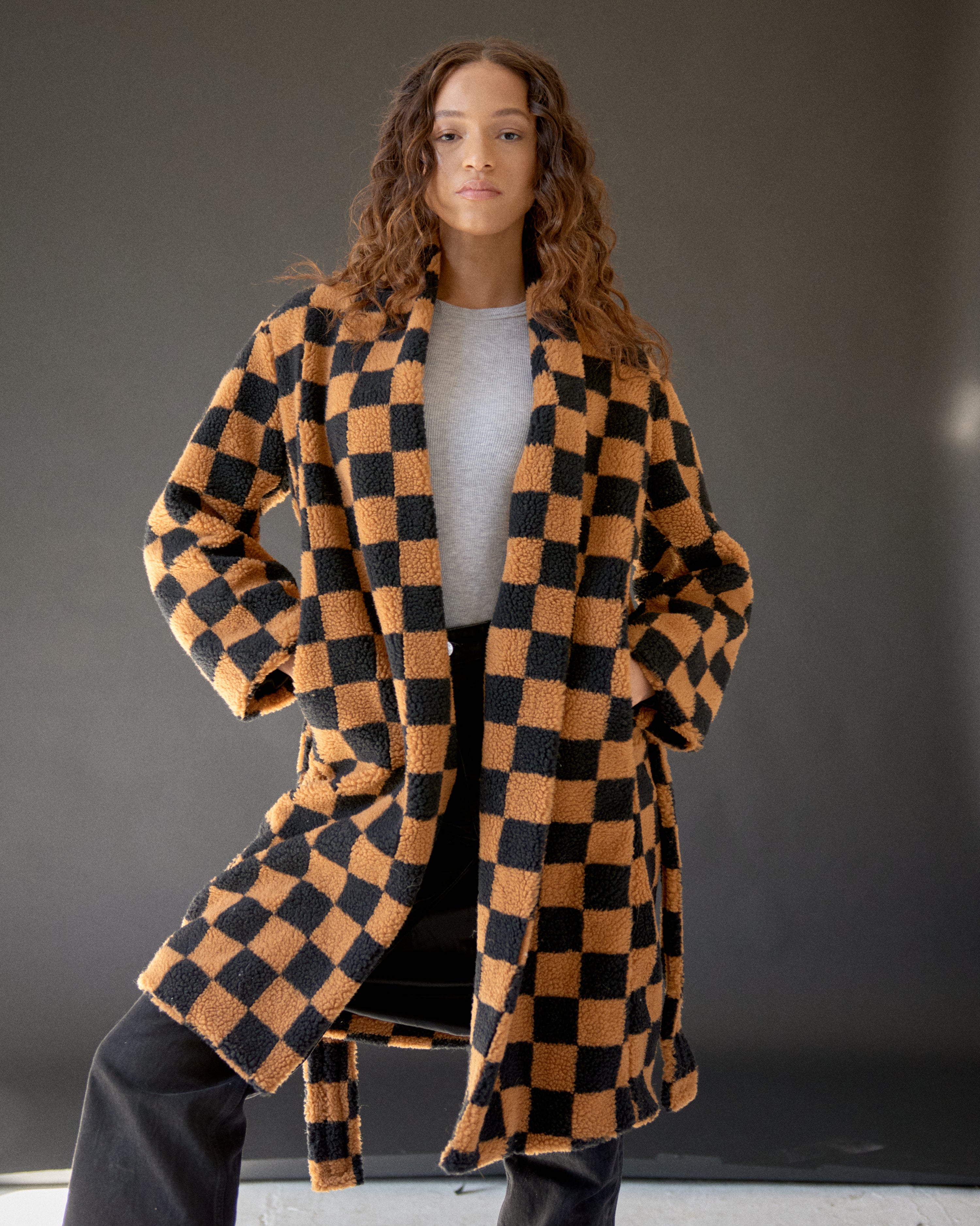Checkered Robe Coat