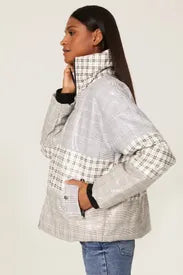 Plaid Leather Puffer