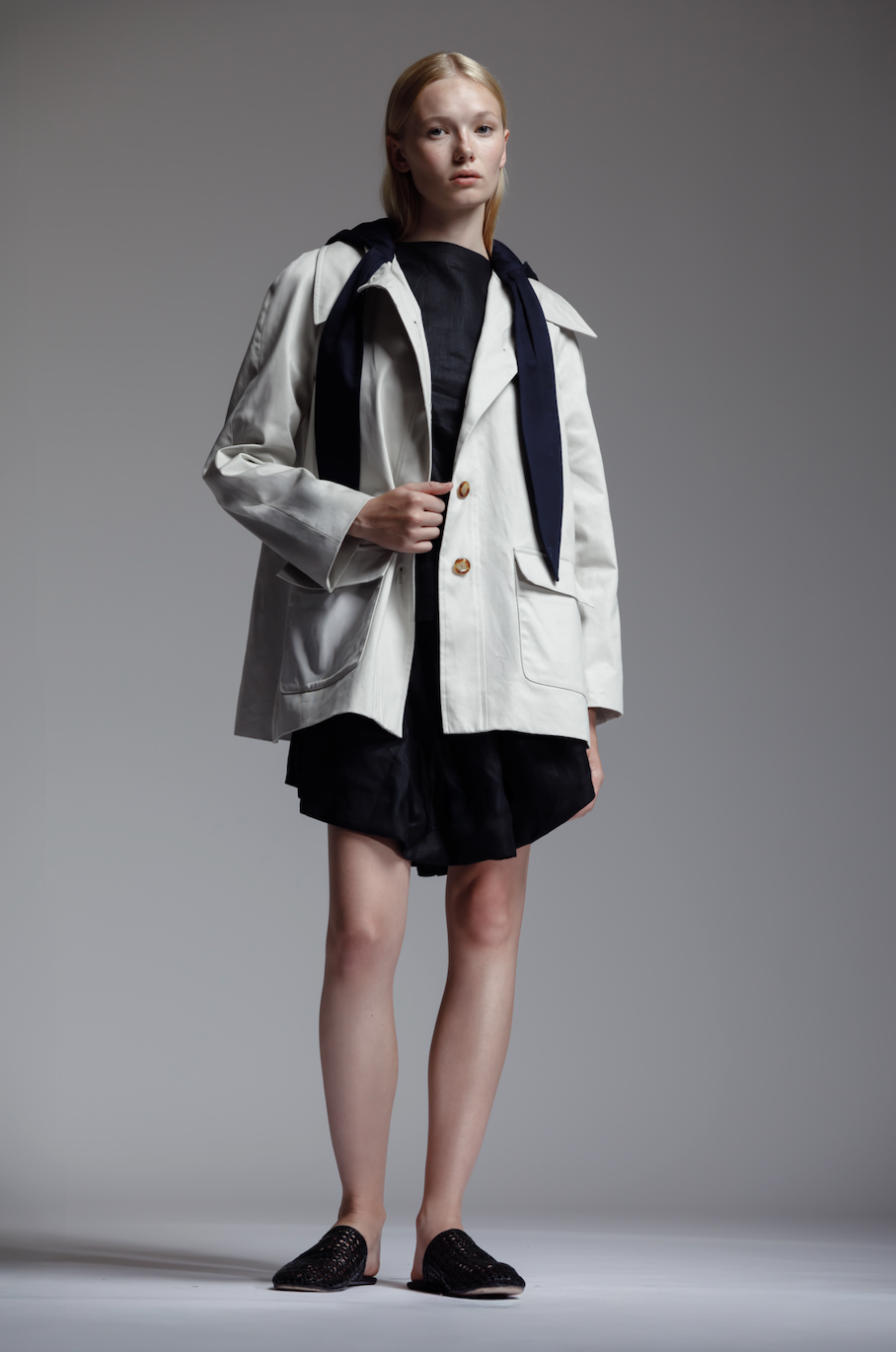 Scarf Swing Jacket in Cotton