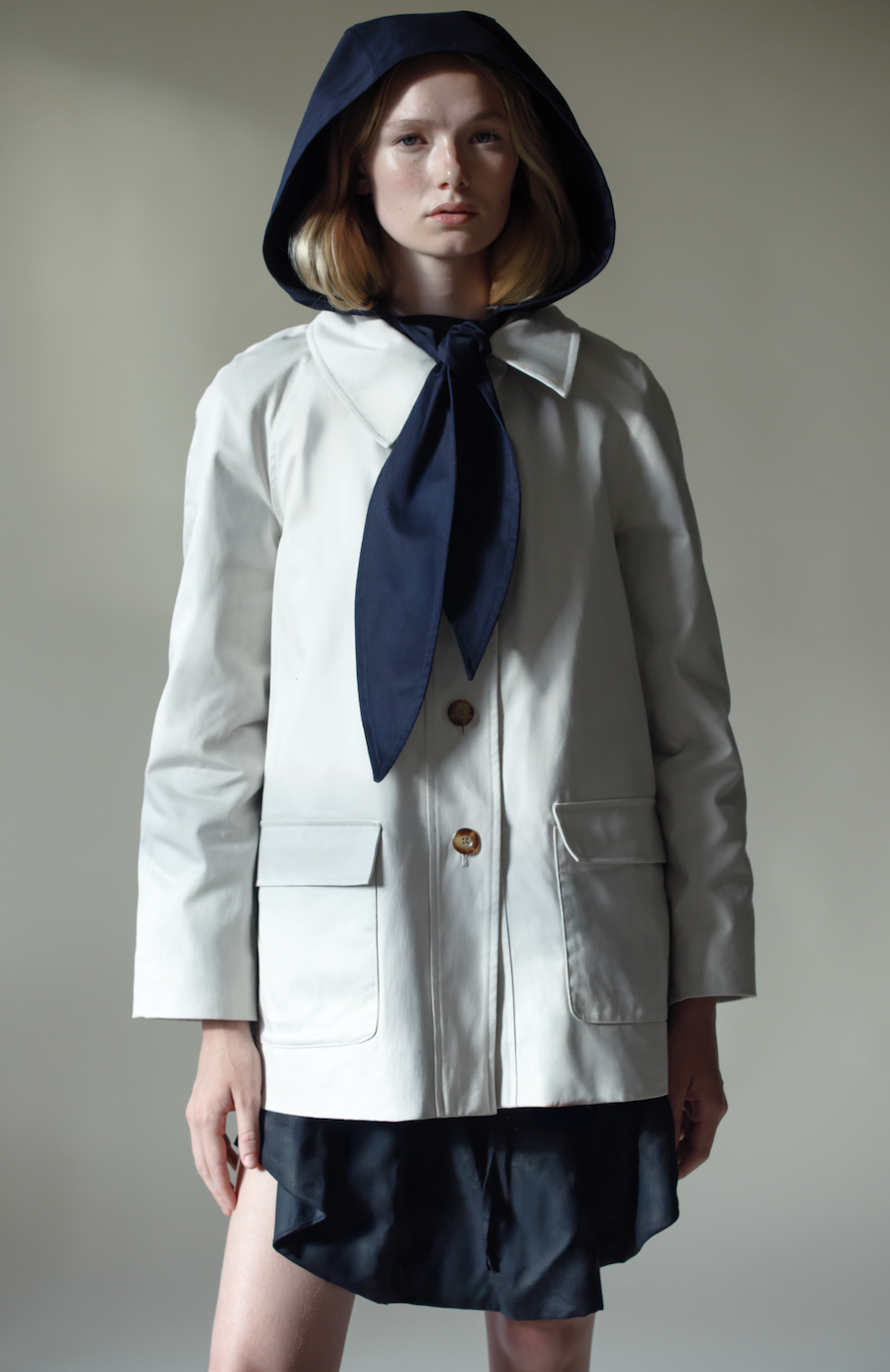Scarf Swing Jacket in Cotton