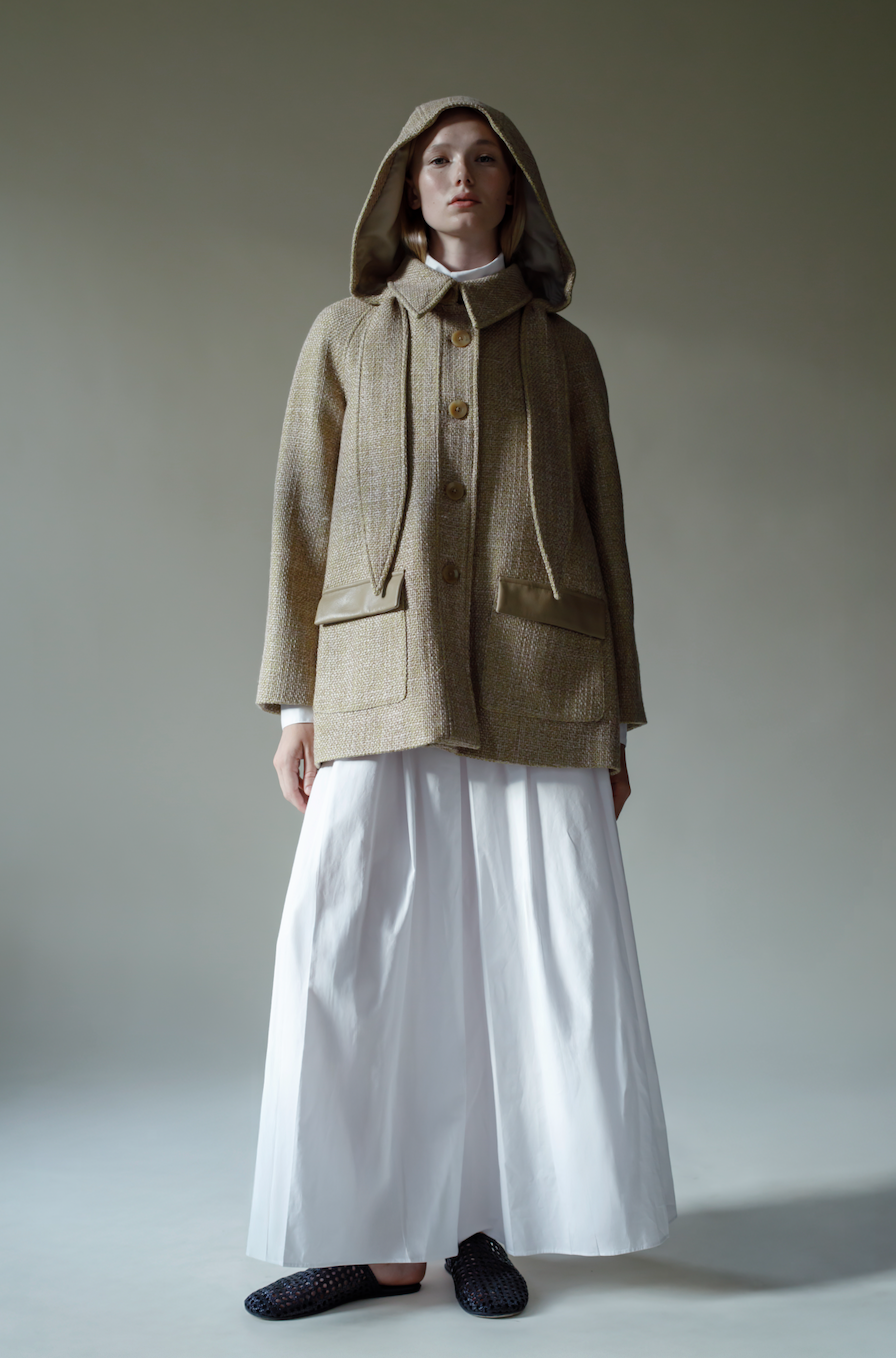 Short Scarf Jacket in Tweed