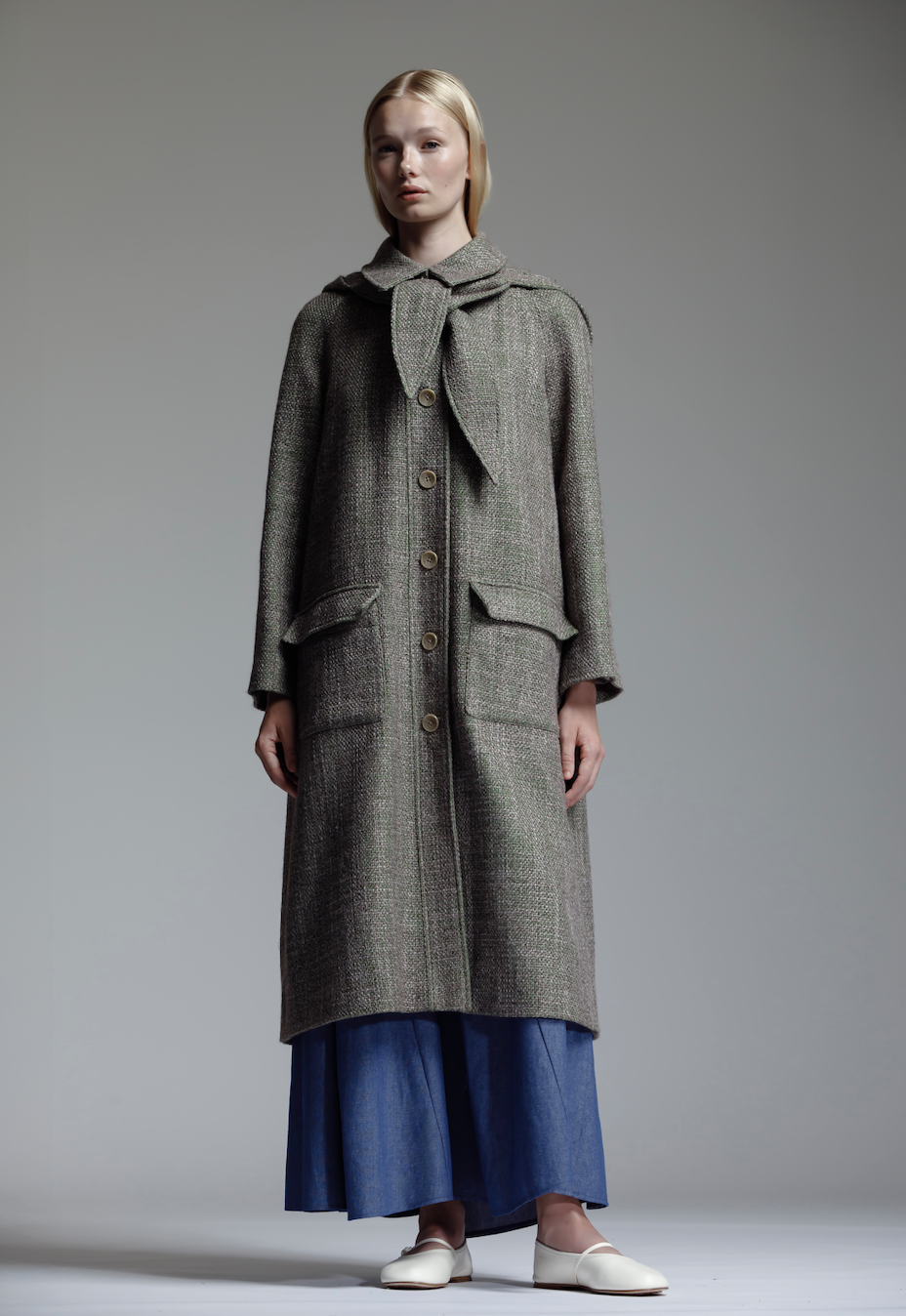 Long Scarf Swing Coat