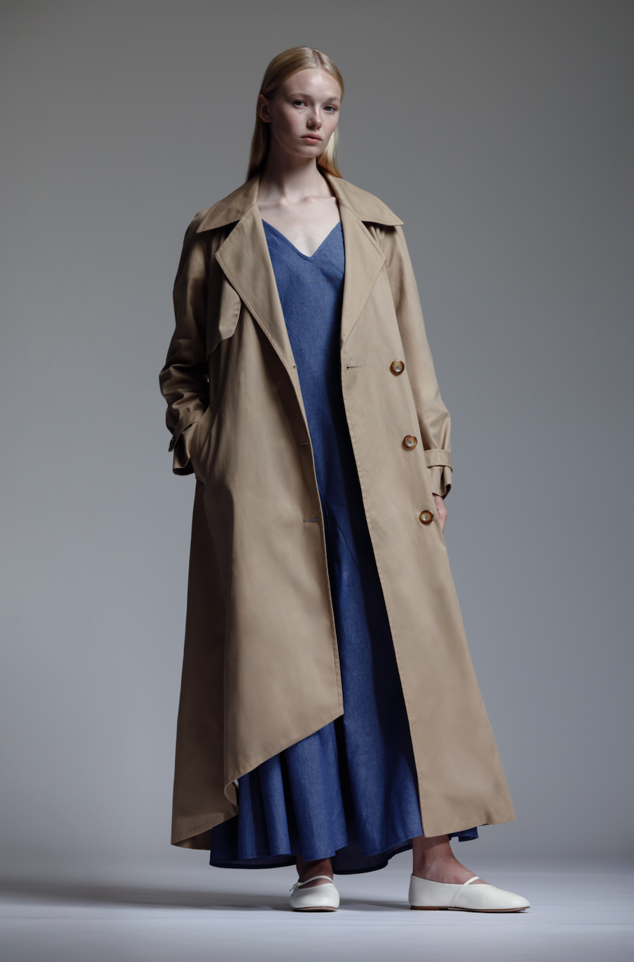 Asymmetrical Coat in Cotton