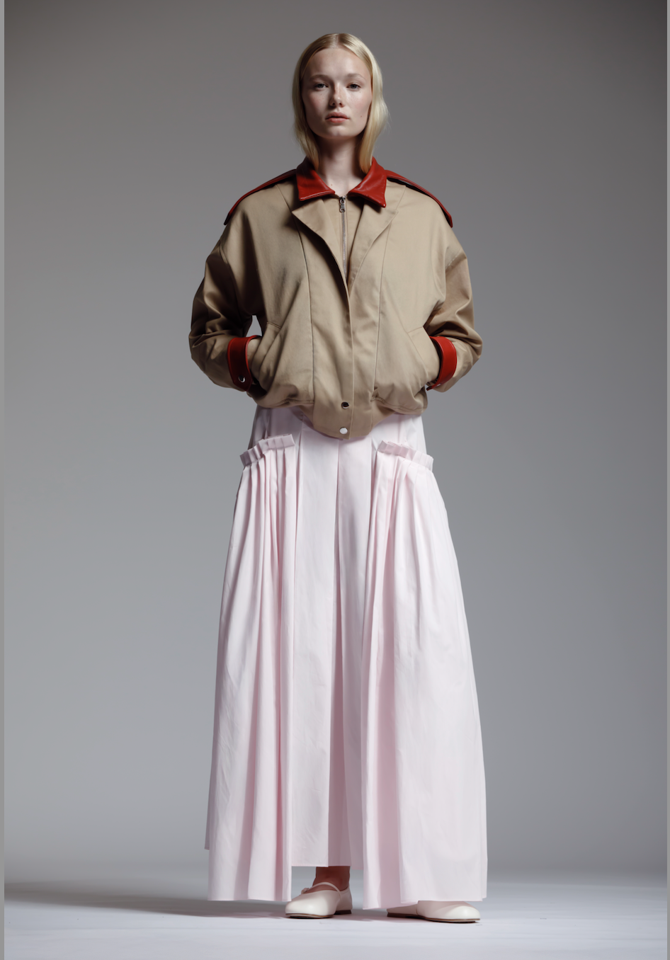 Combo Bomber in Leather and Cotton