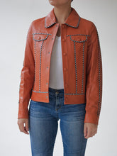 Load image into Gallery viewer, Gingham Leather Jacket
