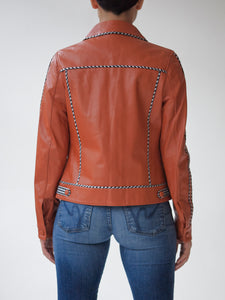 Gingham Leather Jacket