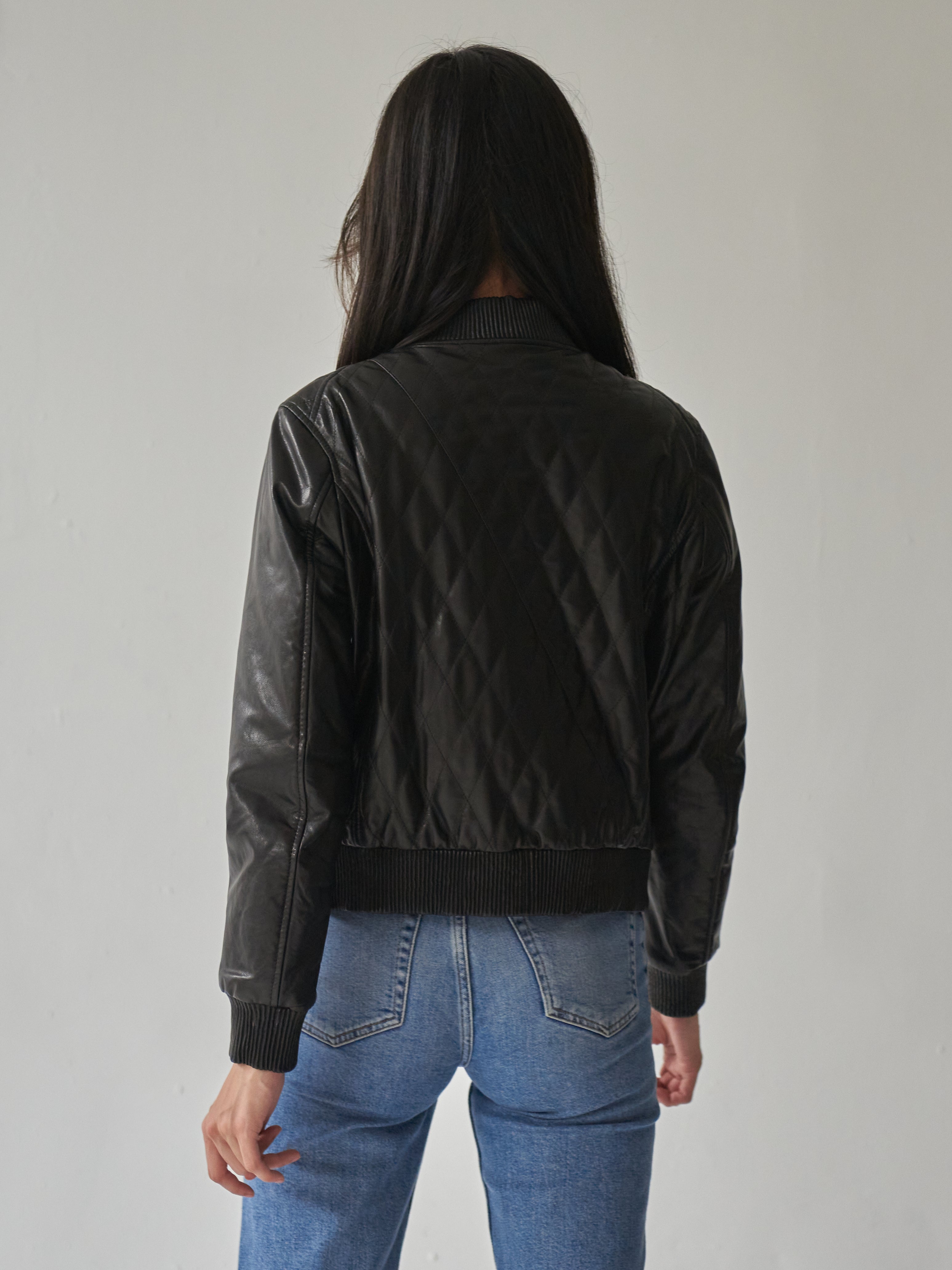 Quilted Leather Bomber