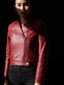 Red Quilted Biker