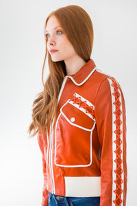 Clay Leather Lace-Up Bomber